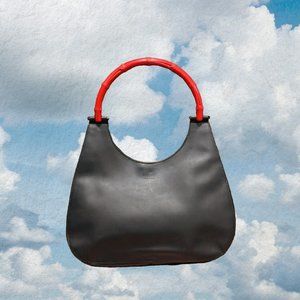 Y2K GUCCI BLACK MODERN BAMBOO SHOULDER BAG